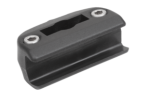 Single clamps, plastic, for flat bars for lateral guides with conical holding profile Single clamps, plastic, for flat bars for lateral guides with conical holding profile